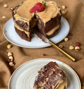 Torta de brownie y nutella