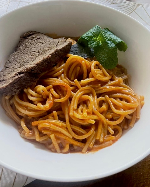 Receta de Fideos en salsa de tomate sin gluten y sin lácteos - Instant Blog